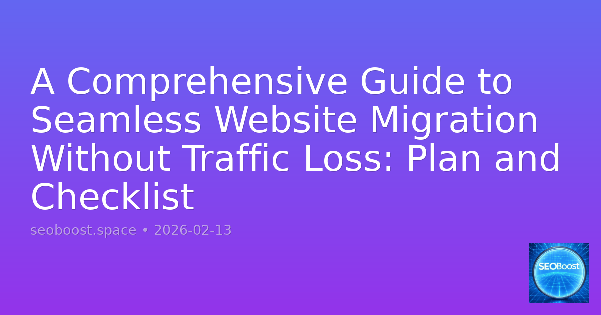 A Comprehensive Guide to Seamless Website Migration Without Traffic Loss: Plan and Checklist