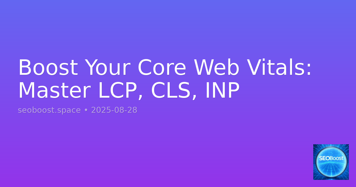 Boost Your Core Web Vitals: Master LCP, CLS, INP