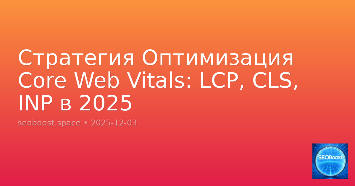 Стратегия Оптимизация Core Web Vitals: LCP, CLS, INP в 2025