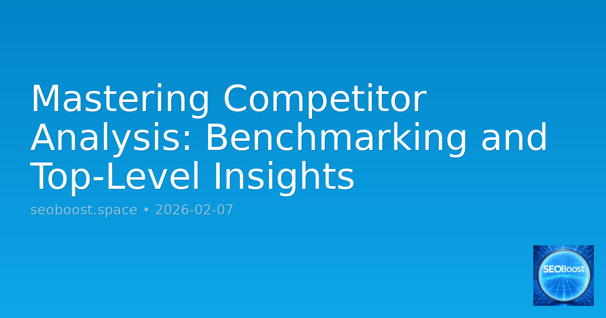 Mastering Competitor Analysis: Benchmarking and Top-Level Insights