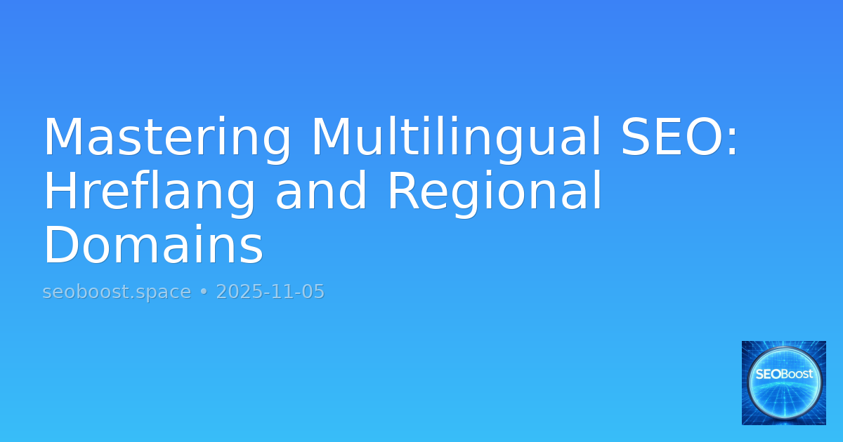Mastering Multilingual SEO: Hreflang and Regional Domains