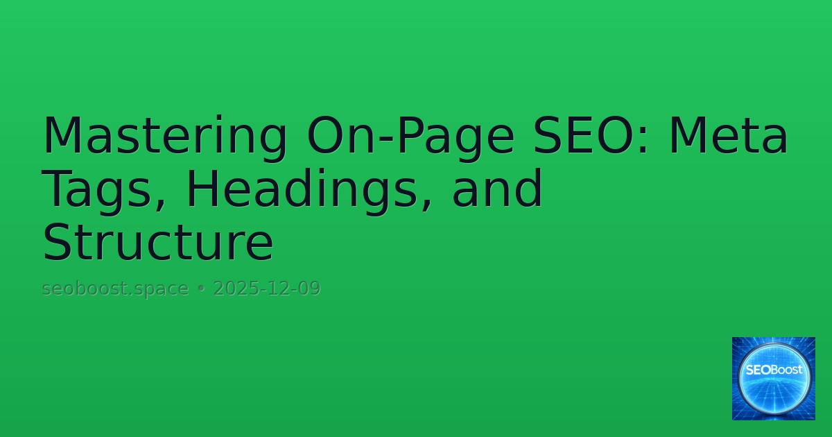 Mastering On-Page SEO: Meta Tags, Headings, and Structure