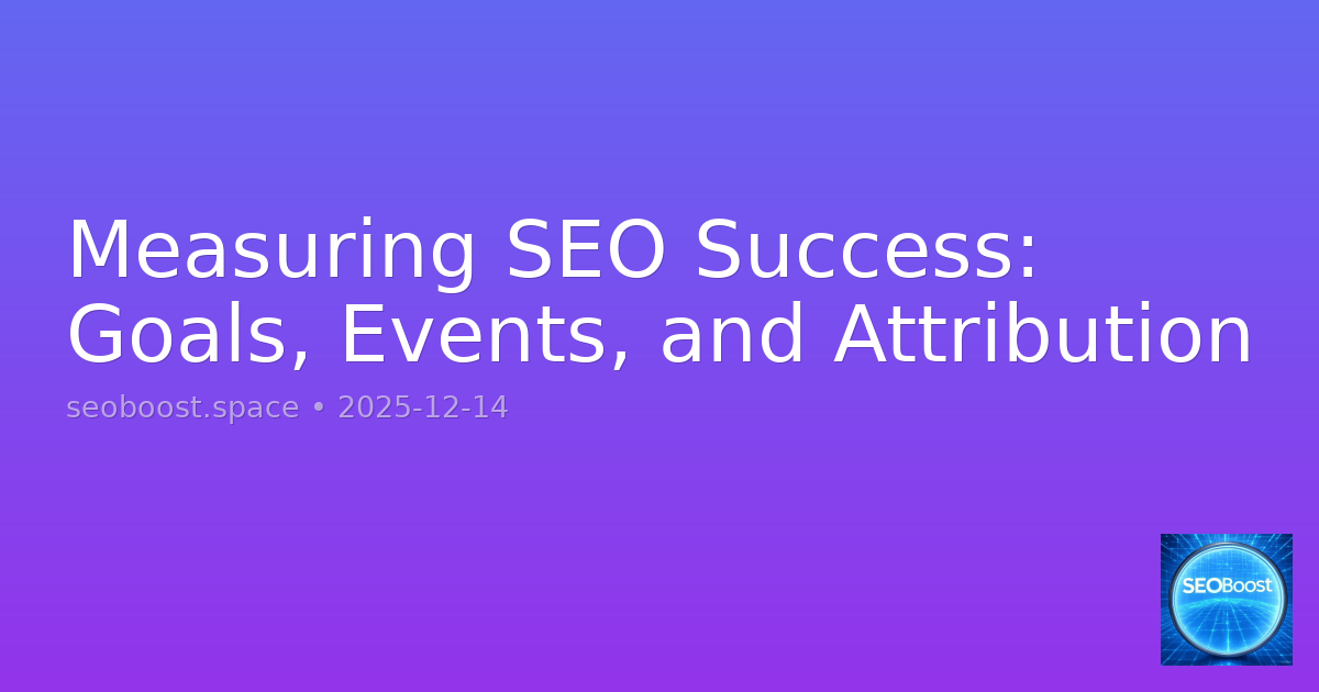 Measuring SEO Success: Goals, Events, and Attribution