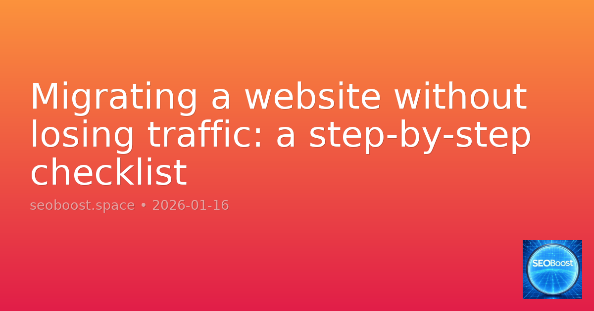 Migrating a website without losing traffic: a step-by-step checklist
