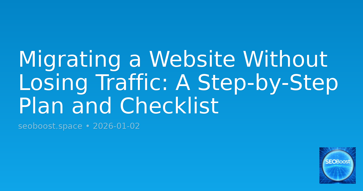 Migrating a Website Without Losing Traffic: A Step-by-Step Plan and Checklist